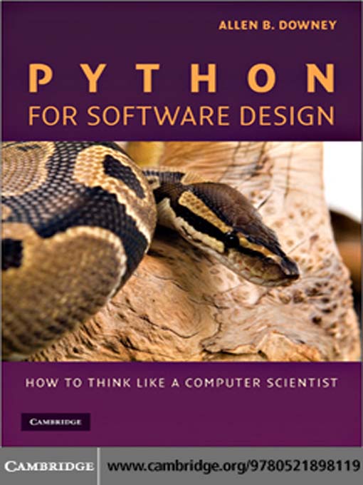 Title details for Python for Software Design by Allen B.  Downey - Available